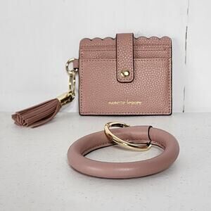 Nanette Lepore Faux Leather Credit Card Case with Ring Bracelet & Tassel